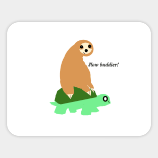 Sloth riding a tortoise! Sticker